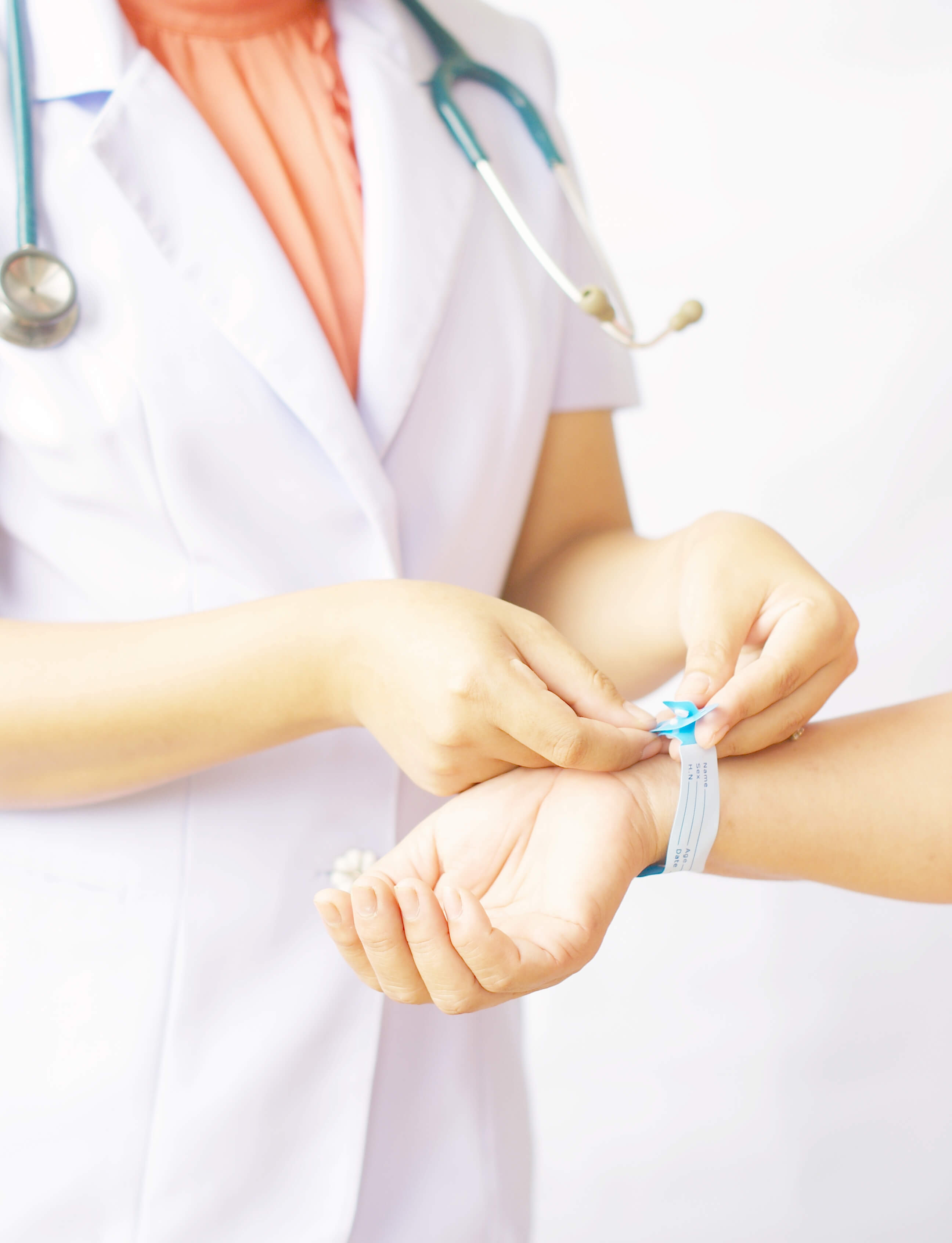 Patient identification using wrist band