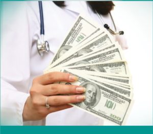 Doctor holding money